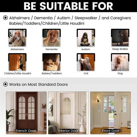 Adjustable Heavy Duty Top Mount Door Lock For Kid And Pet Safety With Smooth Two Way Release For French Or Sliding Interior Exterior Doors Tough As Nails Quick Install In Sleek Black Metal on various door types.