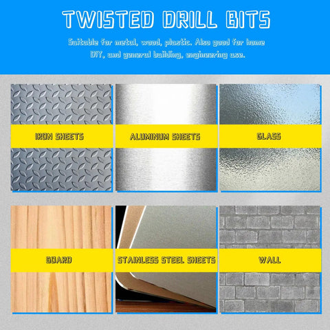 Super Tough Cobalt Steel Twist Drill Bits Kit With Titanium Coating For Rock Solid Drilling In Hard Metal Wood And Plastic Perfect For Serious DIY Projects And Professional Workshop Jobs That Need Heavy Duty Performance. twist drill bits for iron, aluminum, glass, wood, steel and wall