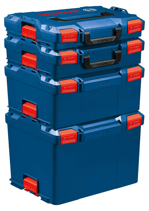 Stackable Tool Storage Case With 1-Click Lock, Top Front And Side Handles For Easy Transport, Quick Access Locking Clips