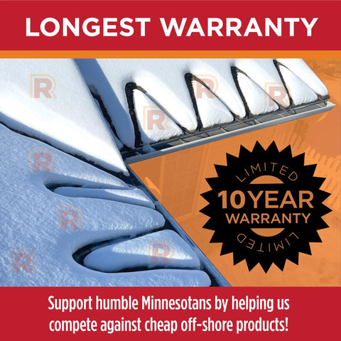HeatTapePro Self Regulating Heat Cable With GlowCap Technology For Ice Dam And Pipe Freeze Protection, installed on roof with snow.