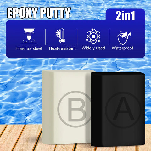 Heavy Duty Epoxy Putty 10 Oz Black For Leaks And Cracks Fixes Metal Plastic Wood Tile Ceramic Waterproof Repair Putty
