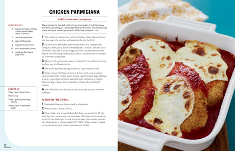 Top Shelf Batch Cooking Cookbook For Busy Families Stock Your Freezer With Legit Budget Friendly Dinner Recipes Fast Meal Prep Hacks And Solid Kitchen Swaps You Actually Gonna Love, baked chicken parm in white dish.