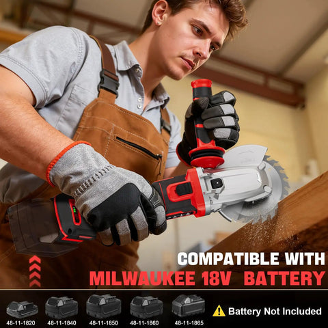 Professional Flathead Angle Grinder Built Ridiculously Tough Works Slick On Tight Spaces Delivers Serious Kickass Grinding Power And Smooth Anti Vibration Safety With Your Milwaukee 18V Battery Tool Not Included in use on wood.