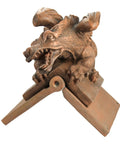 Winged Dragon Roof Cresting Sculpture In Terra Cotta, Hand Cast Stone Resin Ornament For Roofline Or Garden on roof peak