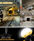 100Ft LED Construction String Lights IP65 Waterproof ETL Certified Daylight 5000K with 18AWG wire illuminating jobsite areas