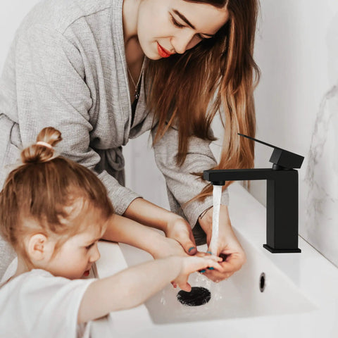 Matte Black Single Hole Bathroom Faucet For Modern Vanity Stainless Steel Lead Free 18 8 NSF And cUPC Certified Easy Install