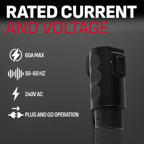 NACS To J1772 EV Charger Adapter For Level 1 And Level 2 Charging, 80 Amps At 250 Volts, Security Lock Included, Plug In Ready