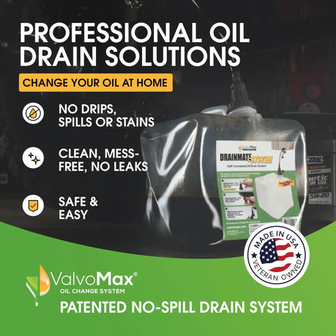 Used Oil Drain System, No Mess Collection With 20 Qt Jug And Handle, Collapsible Clear Bag For Direct Pour, Secure Cap