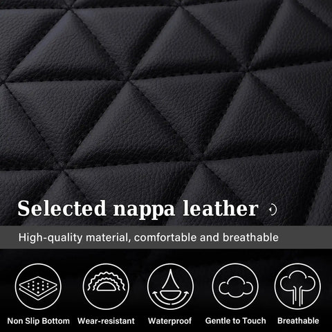 Close-up of selected nappa leather for Ram Seat Covers Full Set Waterproof For 2002-2025 Dodge Ram 1500 2500 3500 Crew Quad Cab.