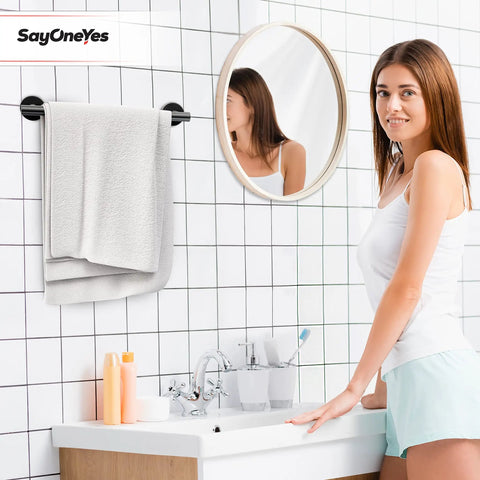 12 Inch Matte Black Towel Bar Made From SUS304 Stainless Steel Wall Mounted Hand Towel Rack Rustproof And Durable