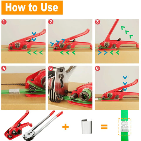 How to use Beefy Heavy Duty Poly Strapping Tensioner And Cutter Handheld Banding Tool For One Half To Three Quarter Inch Straps