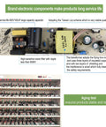 Internal components of Six Pack 60W Waterproof LED Driver Power Supply IP67 100-260V AC To 12V DC with testing racks below