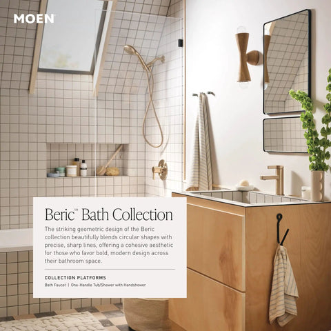 Solid Single Handle Tub And Shower Faucet Set With Pressure Balancing Valve And Handheld Sprayer Bronzed Gold Finish in modern bathroom