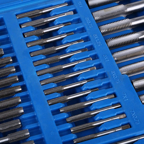 Heavy Duty Carbon Steel Tap Wrench And Die Set With 110 Pieces Metric Taps From M2 To M18 Includes 5 Wrenches 35 Dies for threading