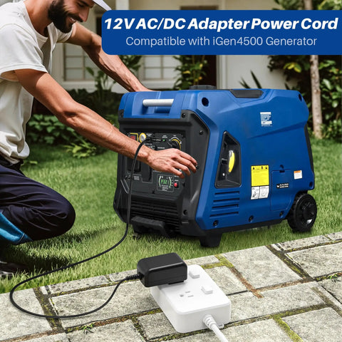 Man connecting Heavy Duty ACDC Generator Charger Cord For WGen9500 WGen9500DF WGen12000 WGen3600DF WGen9500DF to iGen4500
