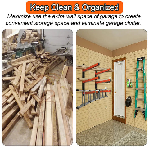 3 Level Metal Storage Rack Wall Mount Organizer Set, Heavy Duty 330 Lb Capacity For Lumber, Wood, Pipes, Garage And Workshop