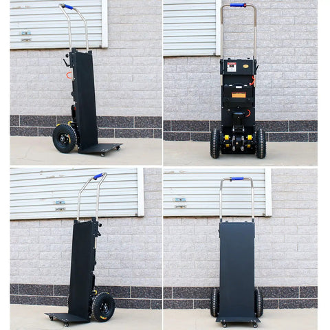 Super Heavy Duty Electric Stair Climbing Hand Truck Dolly That Crushes Moving Tasks With 440 LB Capacity And Smooth Pneumatic Wheels, front view images.