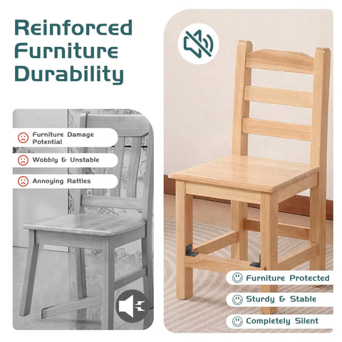 Heavy Duty Black L Brackets 2x2 Inch Steel Angle Supports for reinforcing furniture stability and durability in wood chairs.