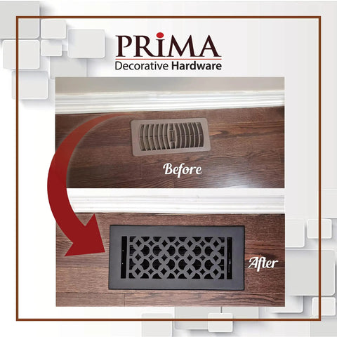 Before and after of Durable Cast Aluminum Floor Register 8 By 12 Inches For Floors Walls And Ceilings Built To Last Handcrafted Finish