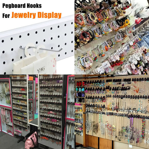 4 Inch Pegboard Hooks 25 Pack Pegboard Organizer Kit For Garage Storage And Tool Workshop Organization, jewelry display use.