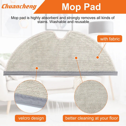 Mop pad from Must Have All In One Vacuum Cleaner Accessories Kit For D9 D9 Max D9 Pro L10 L10 Pro with fabric, velcro design