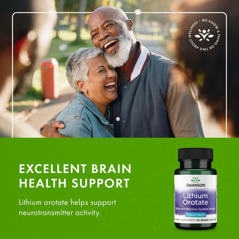Lithium Orotate Mood And Memory Support For Stress Prone Adults, 5 Mg Elemental Lithium, Brain Boost And Mood Uplift, Emotional Wellness