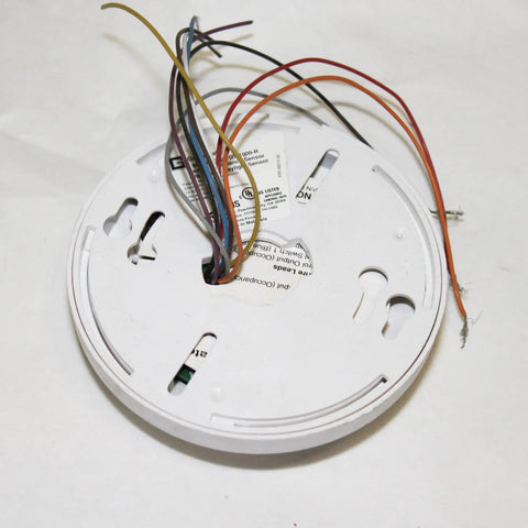 OAC-DT-2000-R MicroSet Ceiling Sensor with Daylight Sensor base showing internal wiring and mounting holes