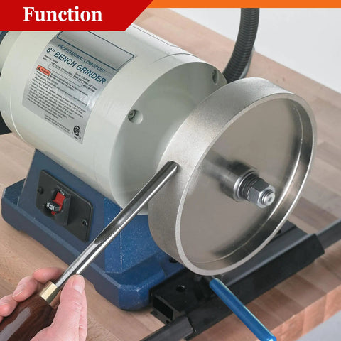 CBN Grinding Wheel 6 Inch Diameter, 1.5 Inch Wide With 1/2 Inch Arbor, Diamond Coated Wheel for Sharpening High Speed Steel Tools