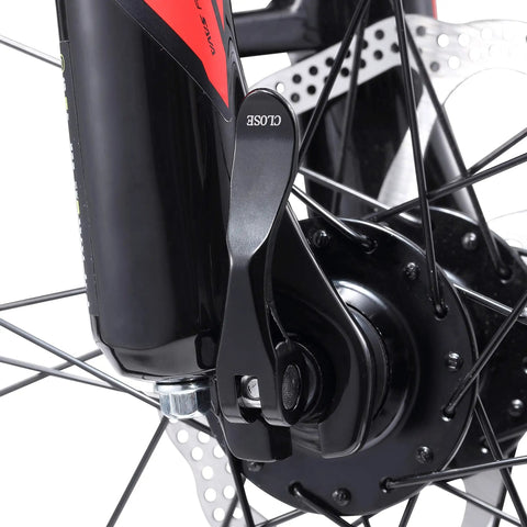 Close-up of Ultralight Aluminum Quick Release Skewer Set for Road Bikes showing smooth cam action lever and CNC nut