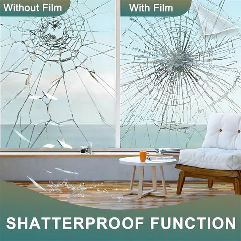 4 Mil Clear Security Window Film For Home And Office - Shatterproof Glass Protection That Deters Break-Ins, Boosts Safety