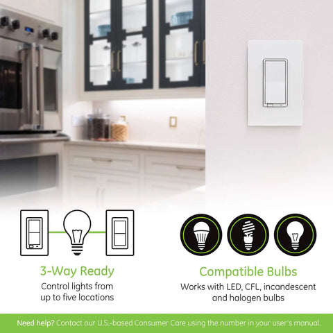 Z Wave Plus Dimmer Switch With QuickFit And SimpleWire Works With Alexa And Google Assistant No Neutral Required in kitchen
