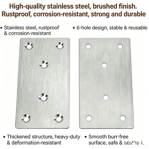 40 Pieces Stainless Steel Flat Mending Plates For Furniture Repair And Reinforcement Three And One Eighth By One Point Six Inch Heavy Duty Straight Braces