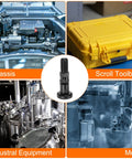 Rock Solid 3 Pack Ball Nose Spring Plunger Set With Push Fit Locking M12x1.5 Thread And 6mm Pin Diameter Black Oxide Carbon Steel on industrial machinery.