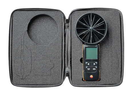 Handheld HVAC Anemometer With App Compatibility For Quick Pro Grade Readouts Of Air Velocity, Volume Flow, And Temperature At Air Inlets And Outlets, 4 Inch Air Flow Meter For Ductwork And Ventilation System Checks in foam case