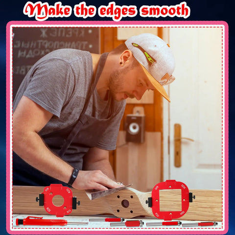 Craftsman using 9 Piece Router Corner Radius Template Set Pro Grade For Woodworking With R10 To R50 Aluminum Corner Jig Templates