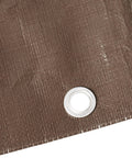 Close-up of eyelet on Heavy Duty Waterproof Poly Tarp Cover 30 By 40 Feet 5 Mil Thick Blue Multipurpose Tarp for Construction.