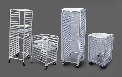No Sweat Commercial Aluminum Sheet Pan Rack, Heavy Duty 20 Tier Bun Pan Organizer with glide ease end load slides.