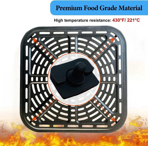 Replacement Rubber Feet For 6.8 Quart Air Fryer 12 Pack Premium Bumpers Tabs Tips And Stoppers, high-temp crisper tray view.