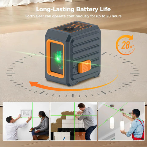 Laser Level With Tripod For DIY And Pro Jobs, Self Leveling Line Laser Reaches 100 Ft, Four Brightness Modes, 360 Degree Rotation, Adjustable 36.6 Inch Tripod For Floor Or Table Setup, green laser level battery