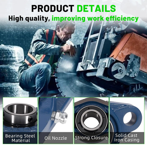 Two Pack Pillow Block Bearing Set For Husqvarna FS400 And FS400LV Walk Behind Concrete Saws Replacement For 543045052 details
