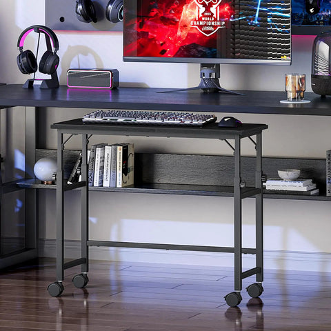 Mobile Keyboard Tray With Mouse Pad Height Adjustable From 23 To 31 Inches Rolling Under Desk Extender With Lockable Casters