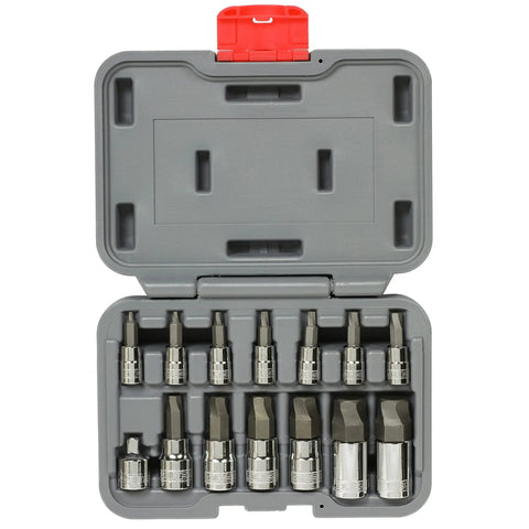 Heavy Duty 14 Piece Metric Damaged Fastener Remover Hex Bit Socket Set For Removing Heavily Rounded And Stripped Fasteners With Premium Steel Sockets And Portable Storage Case
