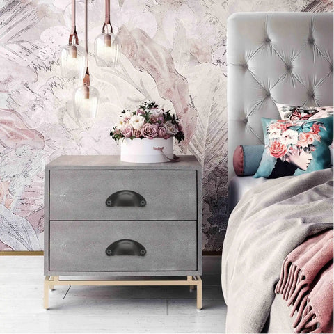 Bedroom nightstand with vintage iron cabinet pull handles set 12 piece seashell shape dope look drawer knobs for kitchen