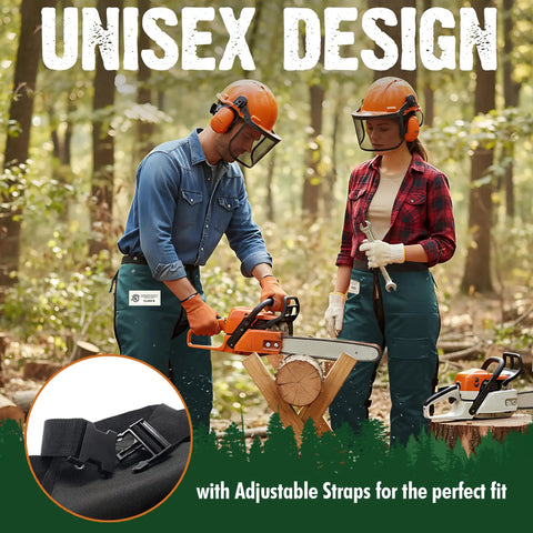 Apron Style Chainsaw Chaps for Men and Women with Pocket and Adjustable Waist Forest Green 37 Inch Pro Grade Chainsaw Safety Gear