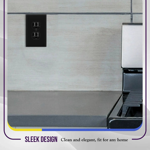 Reflective Acrylic Duplex Wall Plate With Mirrored Receptacle Plate For Oversized 1-Gang 5.50 By 3.50 Inches in kitchen setting