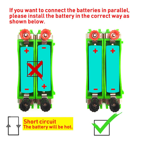 Hands-On Physics Circuit Kit For Students Safe Electricity Experiments diagram showing correct battery alignment for parallel circuits.