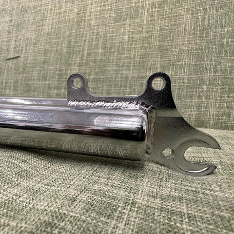 Close-up of disc brake bracket on Beefy 1 Inch Threaded Non Suspension Bicycle Fork For 26 Inch 700C And 29 Inch Wheels with aluminum crown.
