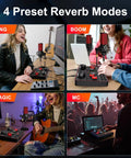 All In One USB Audio Mixer For PC And Phone Live Streaming And Gaming setup with mic and laptop in various use cases