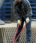 Beefy Concrete Mesh Cutter For Steel And Rebar, Heavy Duty Workhorse 37.5 Inch Length with worker cutting rebar on site