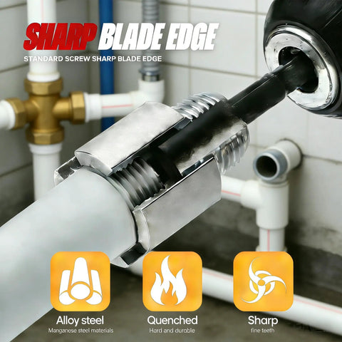 Dual Function Pipe Threading Tool Kit With Easy Flip Dual Head Design for threading PVC pipes with electric drill